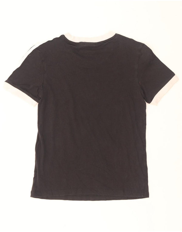 Camiseta feminina Adidas UK 6 XS preta colorblock algodão