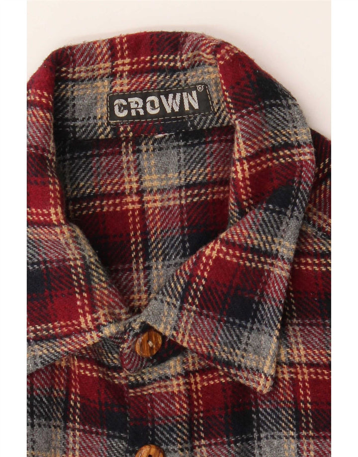 Camisa masculina de flanela Crown xadrez vermelho médio