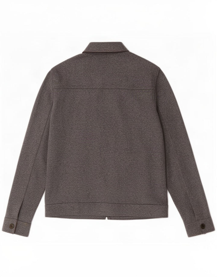 Jaqueta bomber masculina Ted Baker tamanho 4 grande poliéster cinza