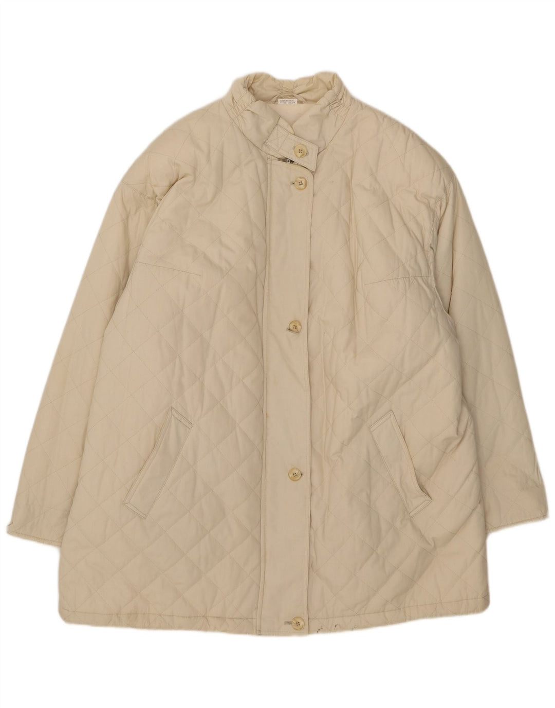 Jaqueta acolchoada feminina vintage IT 54 2XL bege