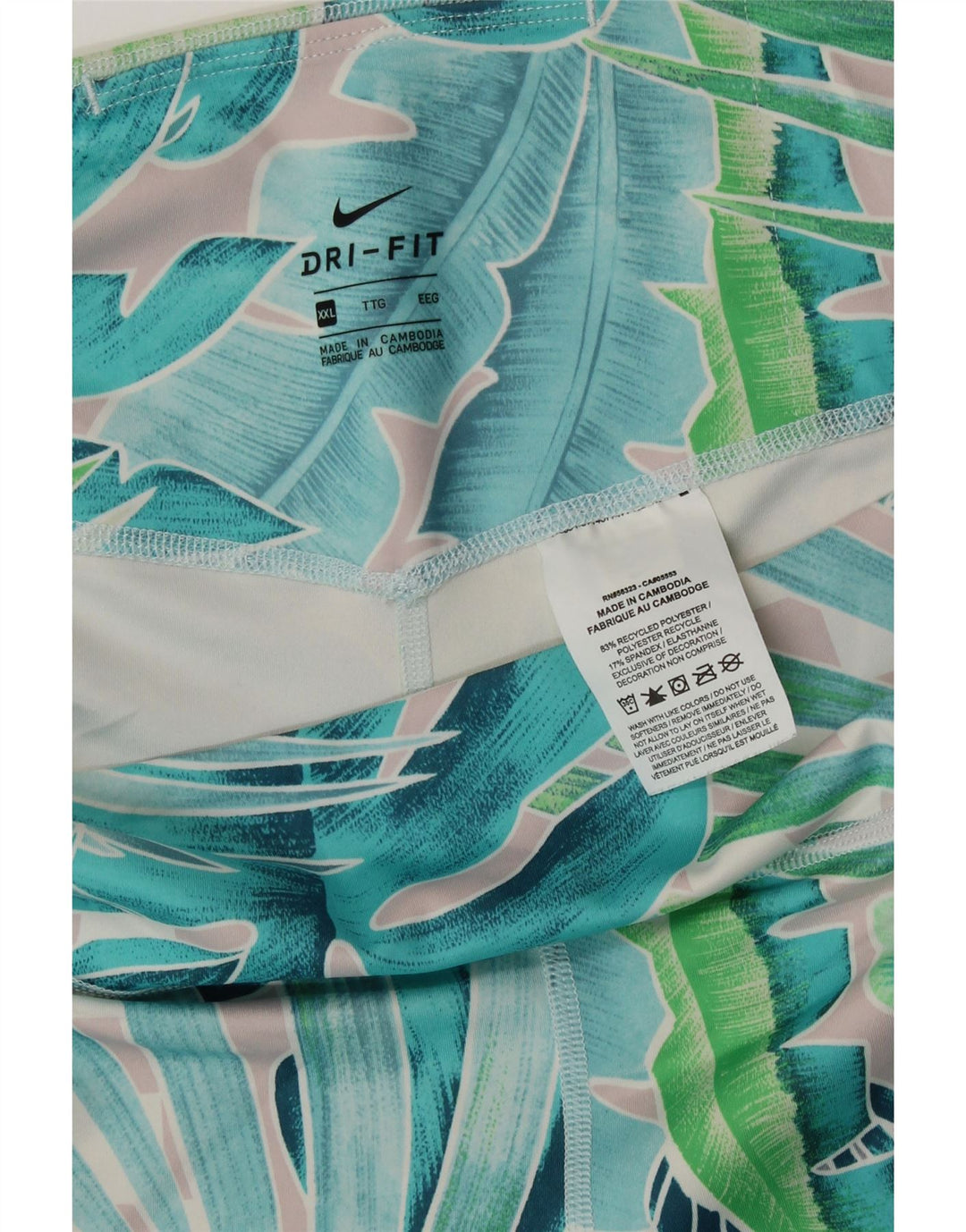 Leggings Nike Capri Mulher UK 20 2XL Verde Floral