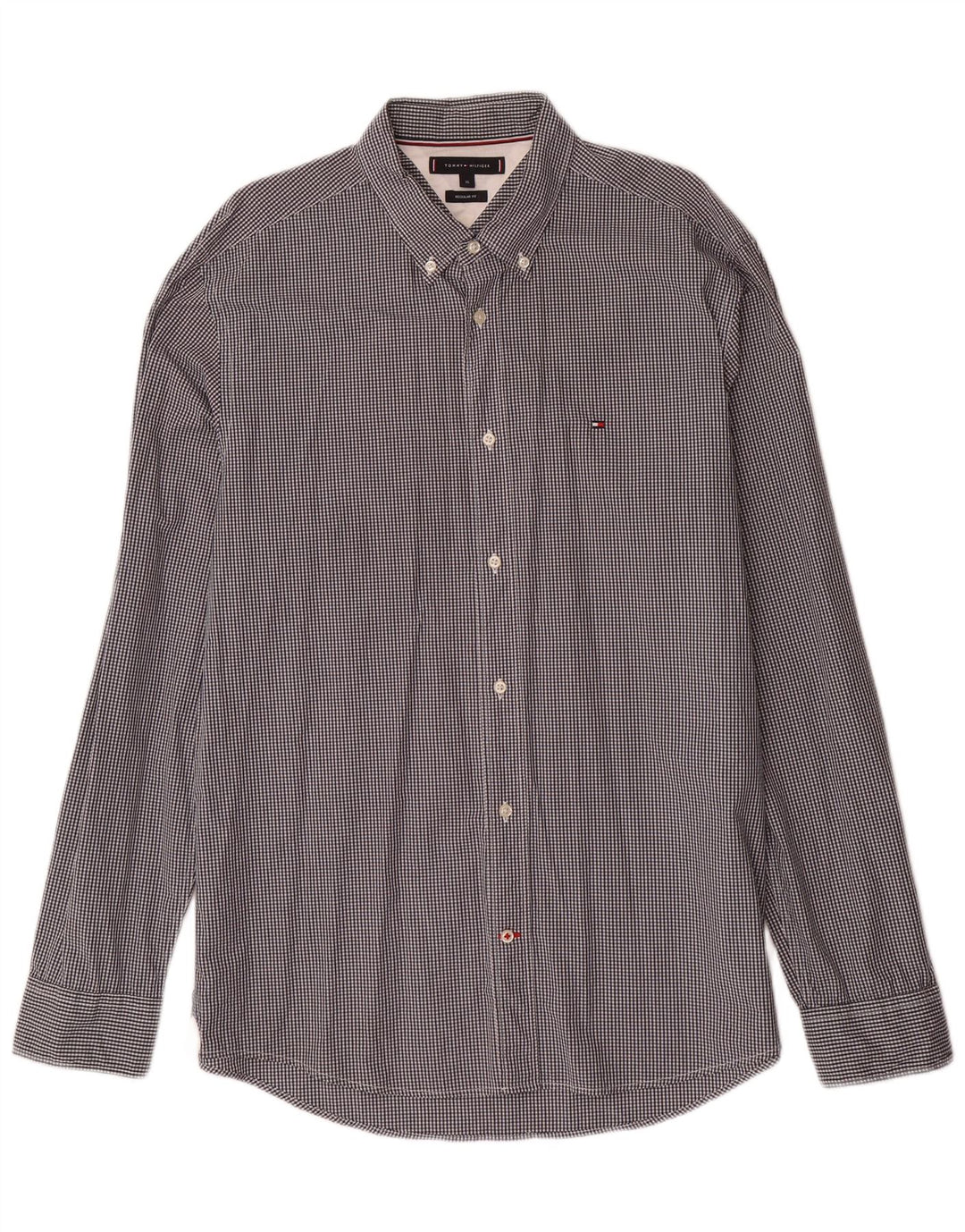 Camisa masculina TOMMY HILFIGER Regular Fit XL cinza guingão
