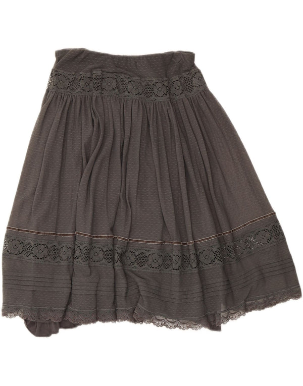 Zara Saia feminina plissada média W28 listrada cinza