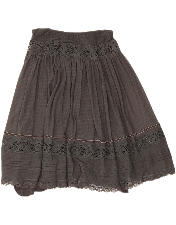 Zara Saia feminina plissada média W28 listrada cinza