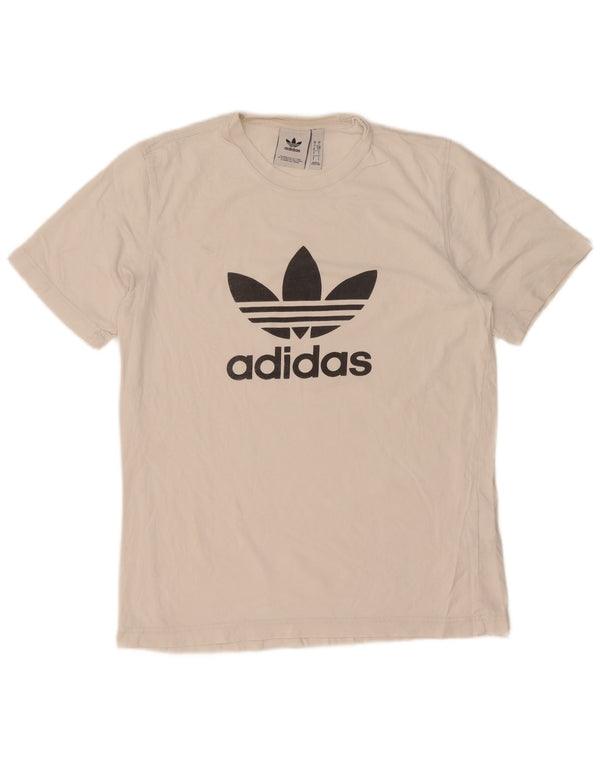 Adidas Mens Graphic T-Shirt Top Pequeno Algodão Branco