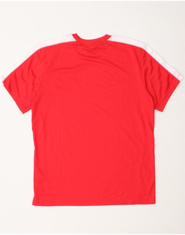 Camiseta masculina UMBRO Top pequeno poliéster colorblock vermelho