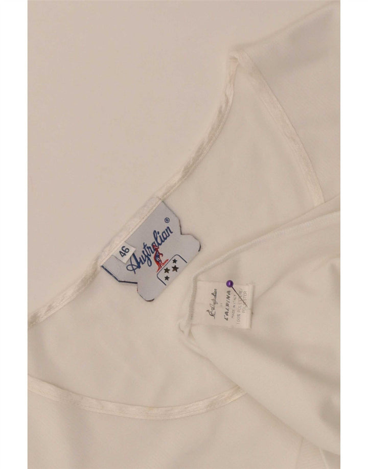 Camiseta feminina AUSTRALIAN L'ALPINA Top IT 46 grande poliéster branco