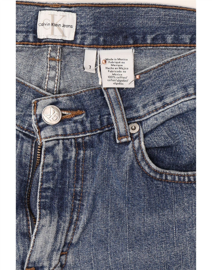 Calça jeans reta feminina CALVIN KLEIN EUA 7 médio W30 L28 algodão azul