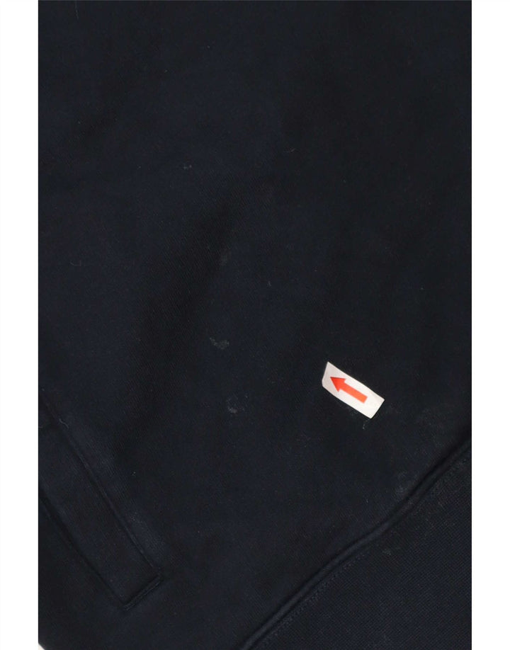 Suéter masculino Marks & Spencer com zíper e gola em algodão azul marinho médio