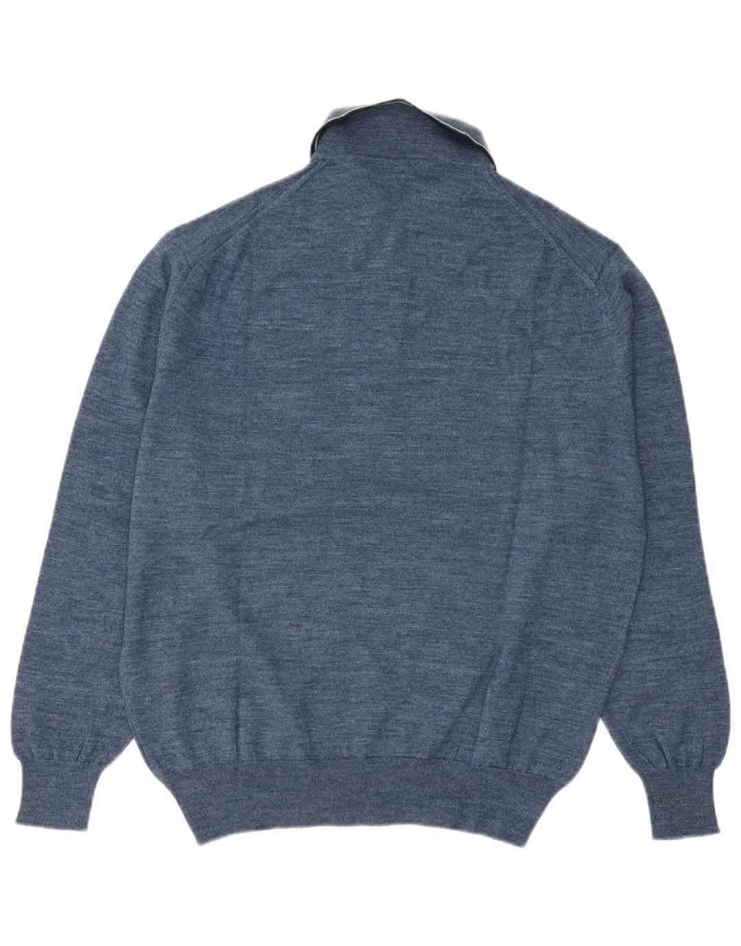 Suéter masculino Canda com gola polo IT 48/50 lã virgem azul médio