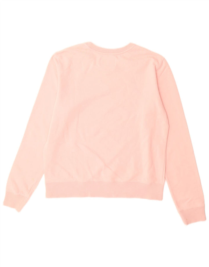 Calvin Klein Jeans feminino moletom gráfico jumper UK 14 médio rosa