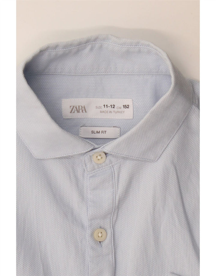 Camisa Zara Boys Slim Fit 11-12 Anos Azul