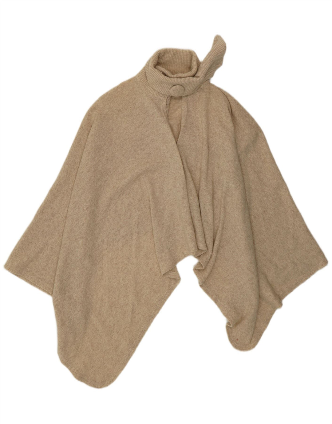 Poncho feminino VINTAGE tamanho único lã de cordeiro bege