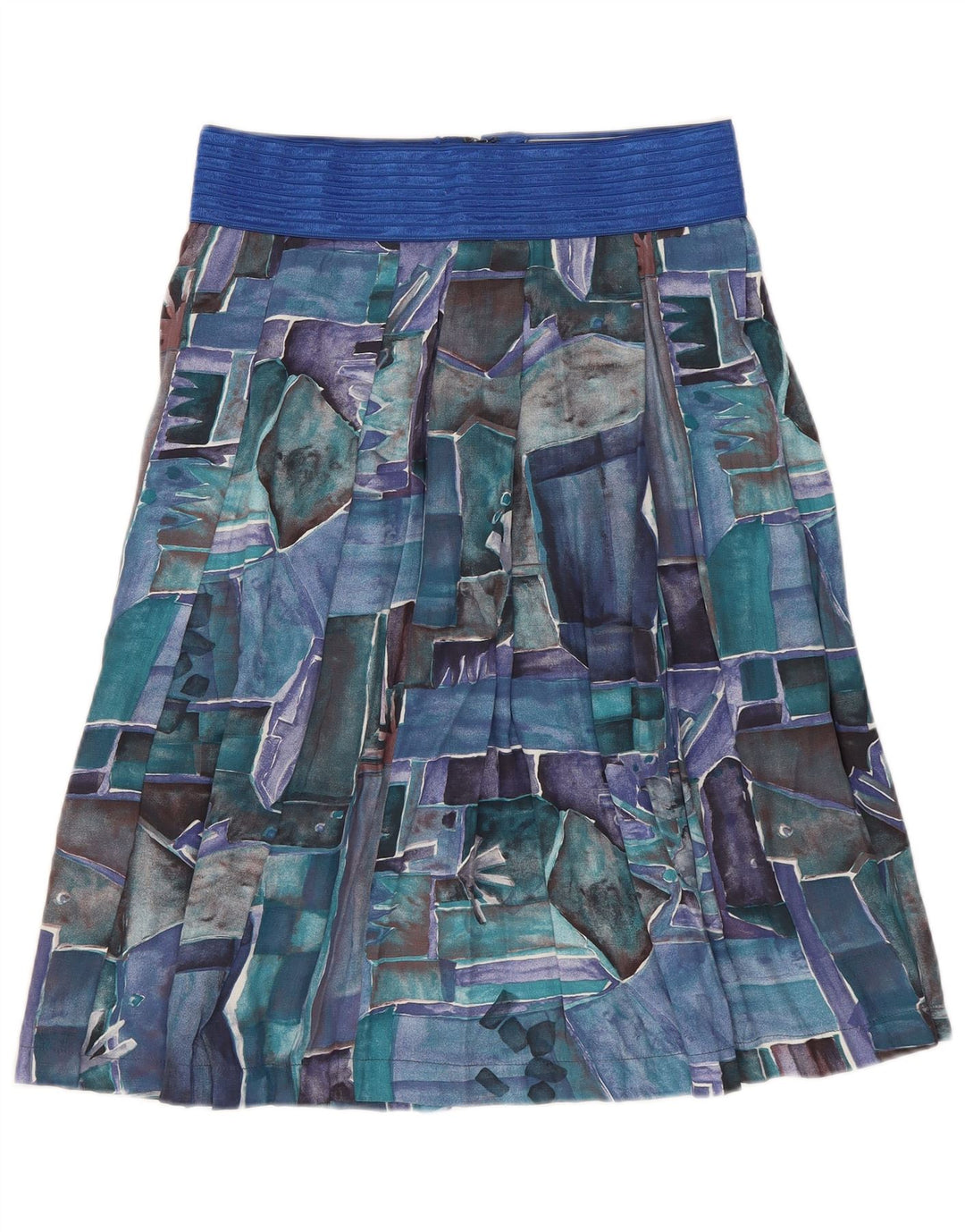 Saia vintage feminina linha A W26 pequena patchwork multicolorido