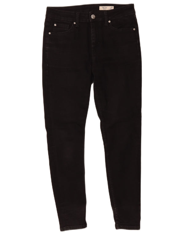 Calça jeans feminina Marks & Spencer The Ivy Skinny UK 10 pequena W27 L26 preta