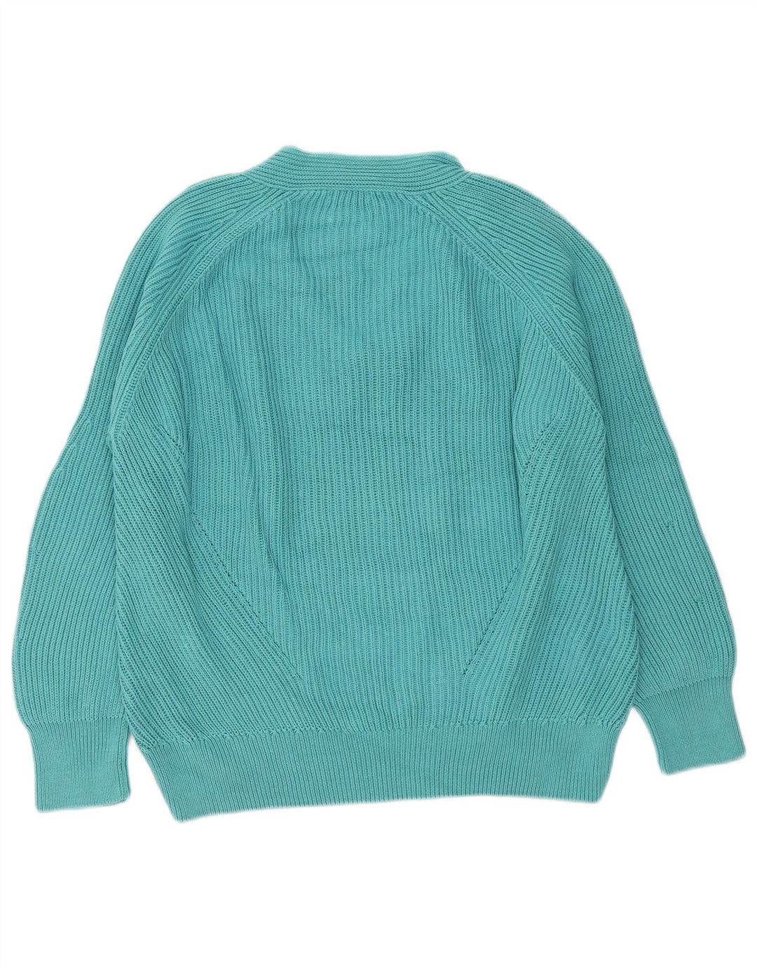 Suéter feminino Massimo Dutti com decote em V grande Reino Unido 14 médio turquesa
