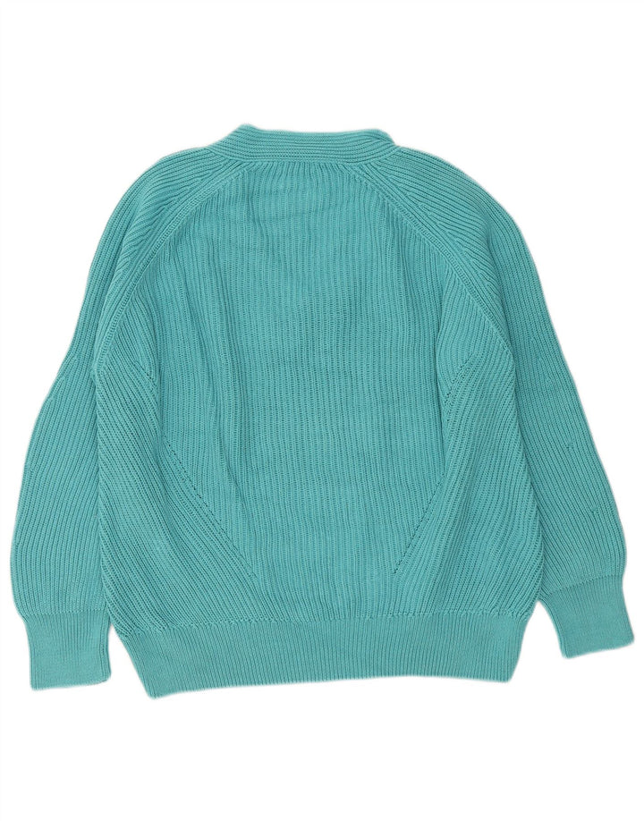 Suéter feminino Massimo Dutti com decote em V grande Reino Unido 14 médio turquesa