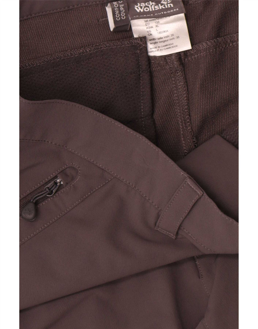 Calça cargo slim masculina Jack Wolfskin grande W35 L35 cinza poliamida