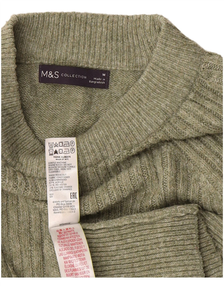 Suéter feminino Marks & Spencer com gola tartaruga Reino Unido 14 verde médio