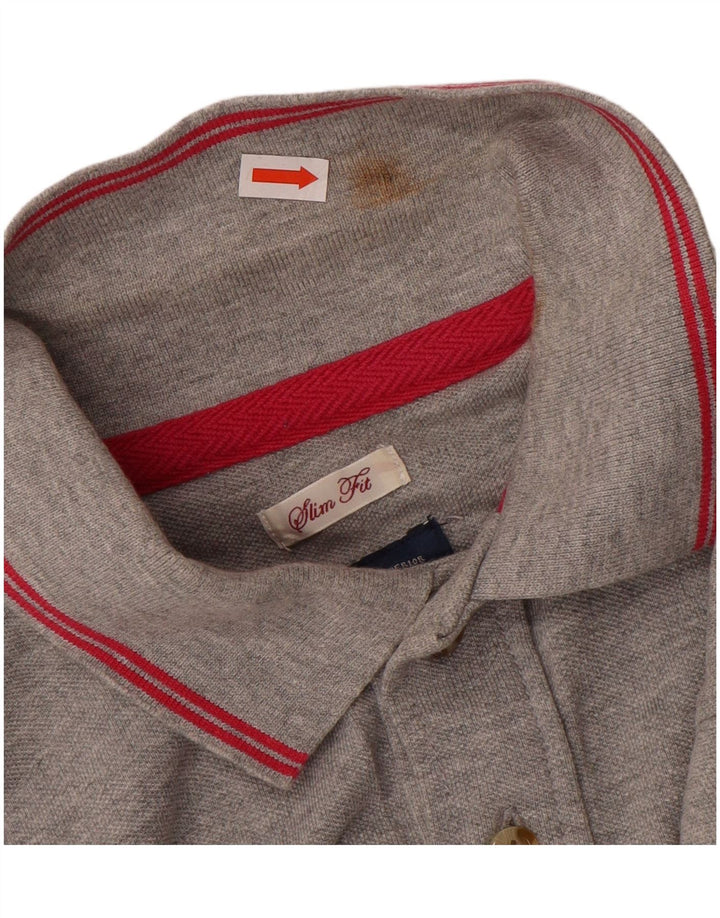 Camisa polo masculina Joules Slim Fit algodão cinza médio