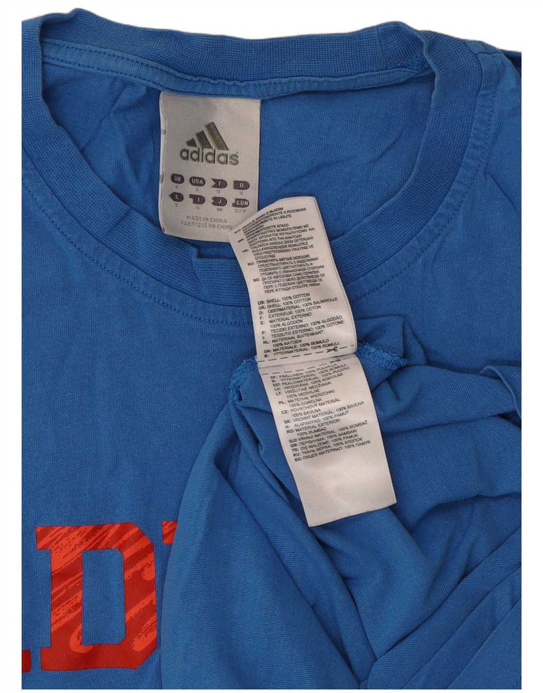 Camiseta Adidas Masculina Graphic Top Pequeno Algodão Azul