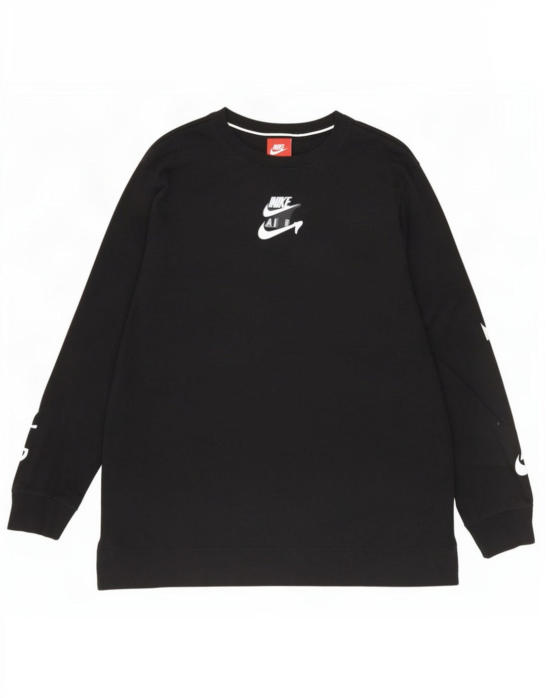 Top gráfico masculino Nike manga comprida grande preto