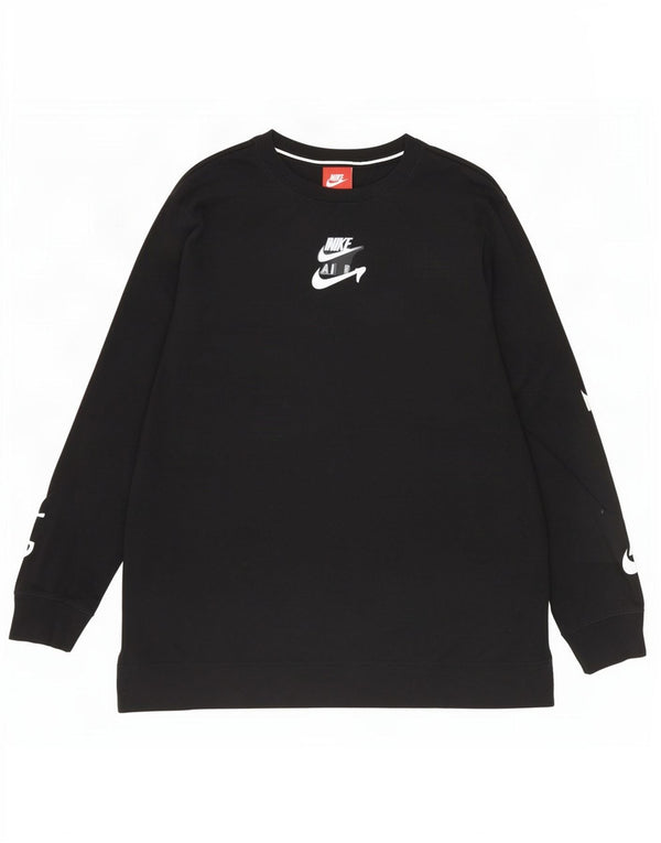 Top gráfico masculino Nike manga comprida grande preto