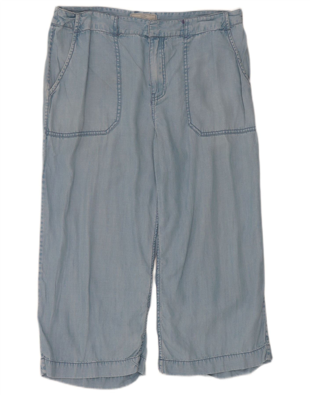 Bermuda feminina Fat Face UK 12 Médio W30 Azul Lyocell