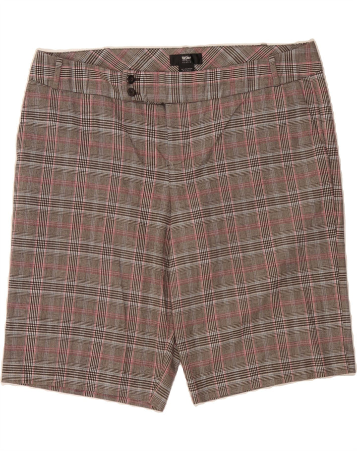 MOSSIMO Womens Stretch Chino Shorts US 16 2XL W40  Grey Houndstooth Vintage Mossimo and Second-Hand Mossimo from Messina Hembry 