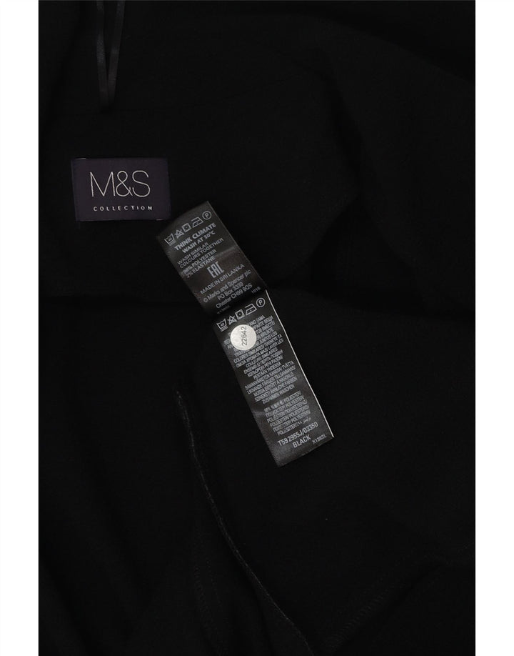Jaqueta blazer aberta feminina MARKS & SPENCER Reino Unido 12 poliéster preto médio