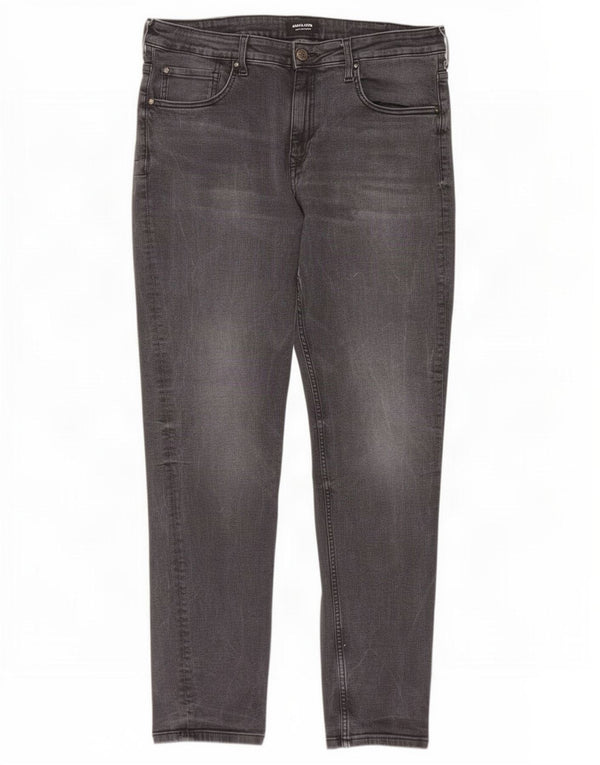 Jack & Jones Mens Slim Jeans W36 L34 Cinza Algodão