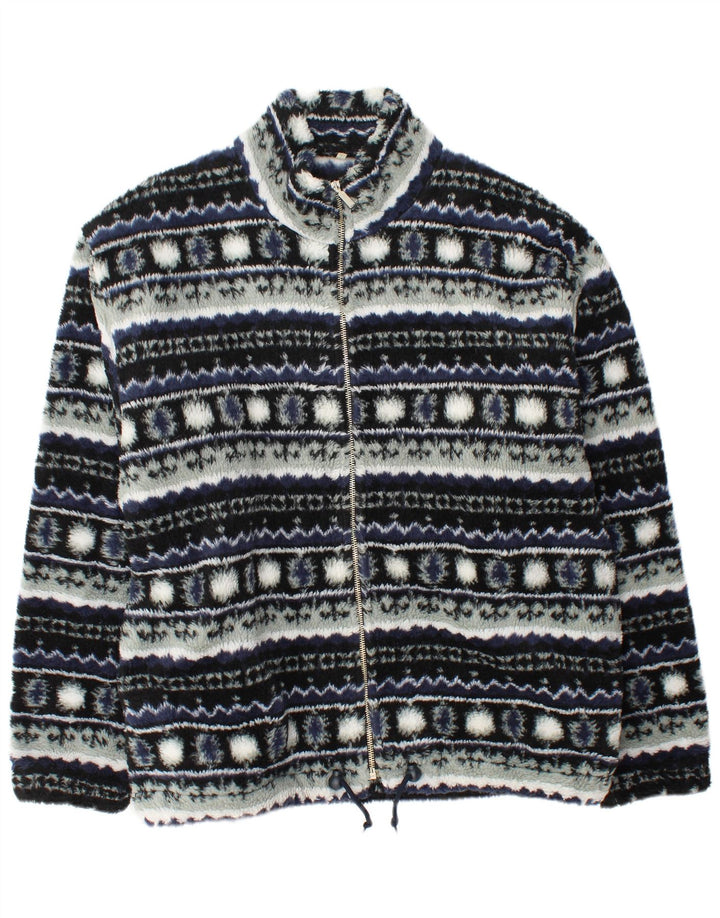 Jaqueta de lã masculina VINTAGE UK 40 grande azul marinho Fair Isle