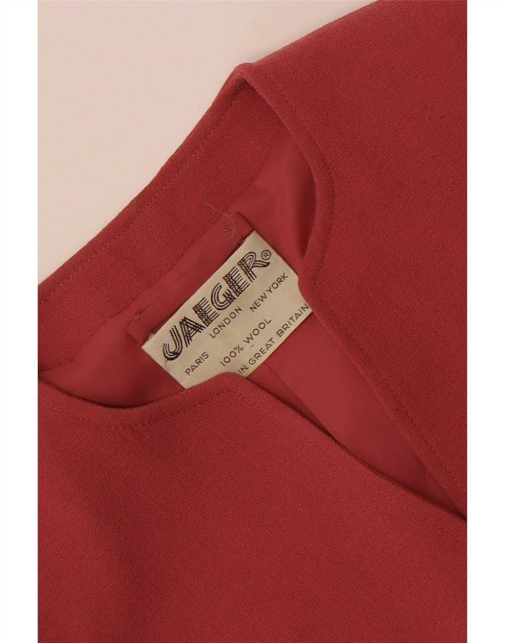 Jaqueta blazer feminina Jaeger com 4 botões Reino Unido 8 pequena lã rosa