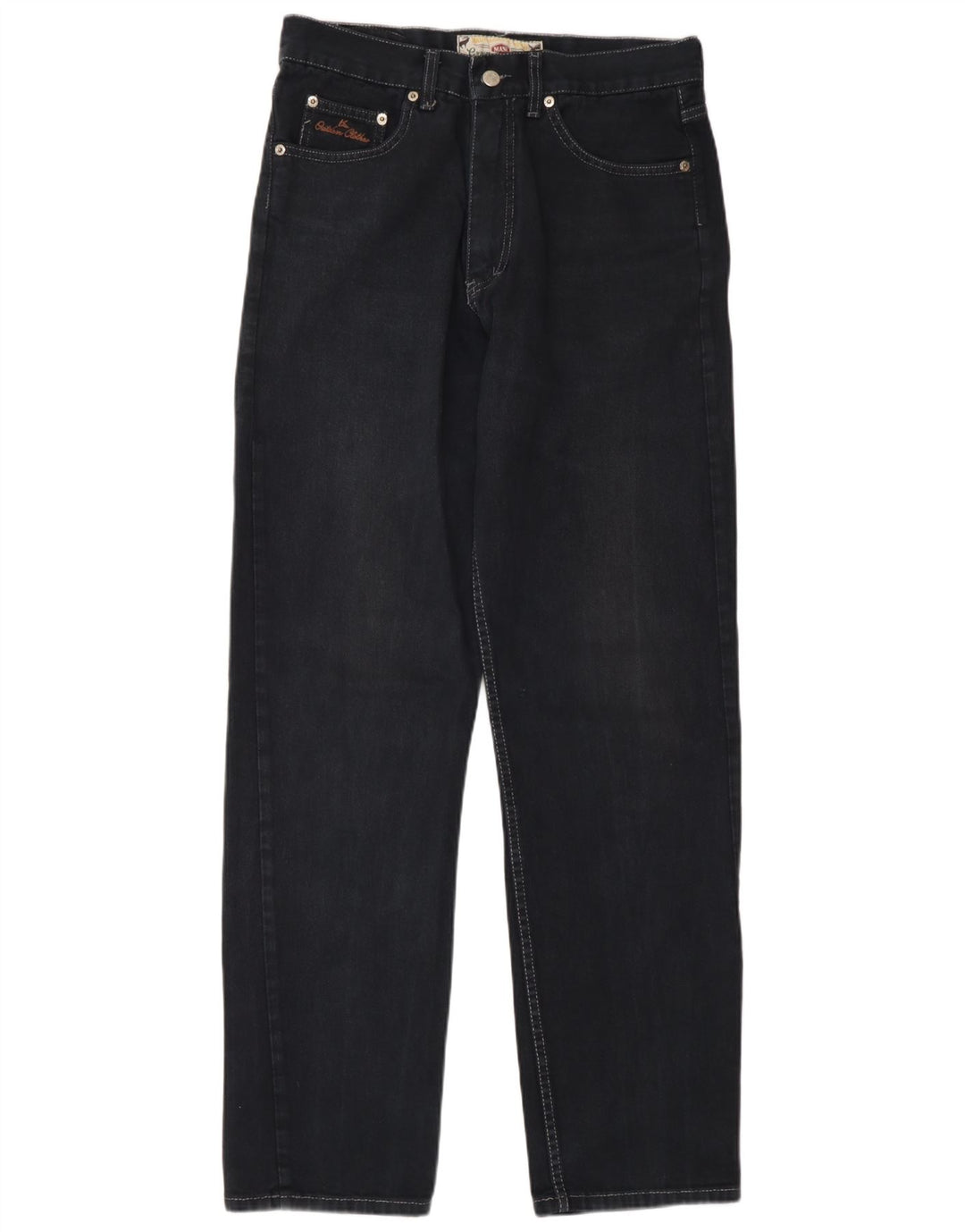 Mash Mens Straight Jeans IT 46 Pequeno W32 L32 Azul Marinho Algodão