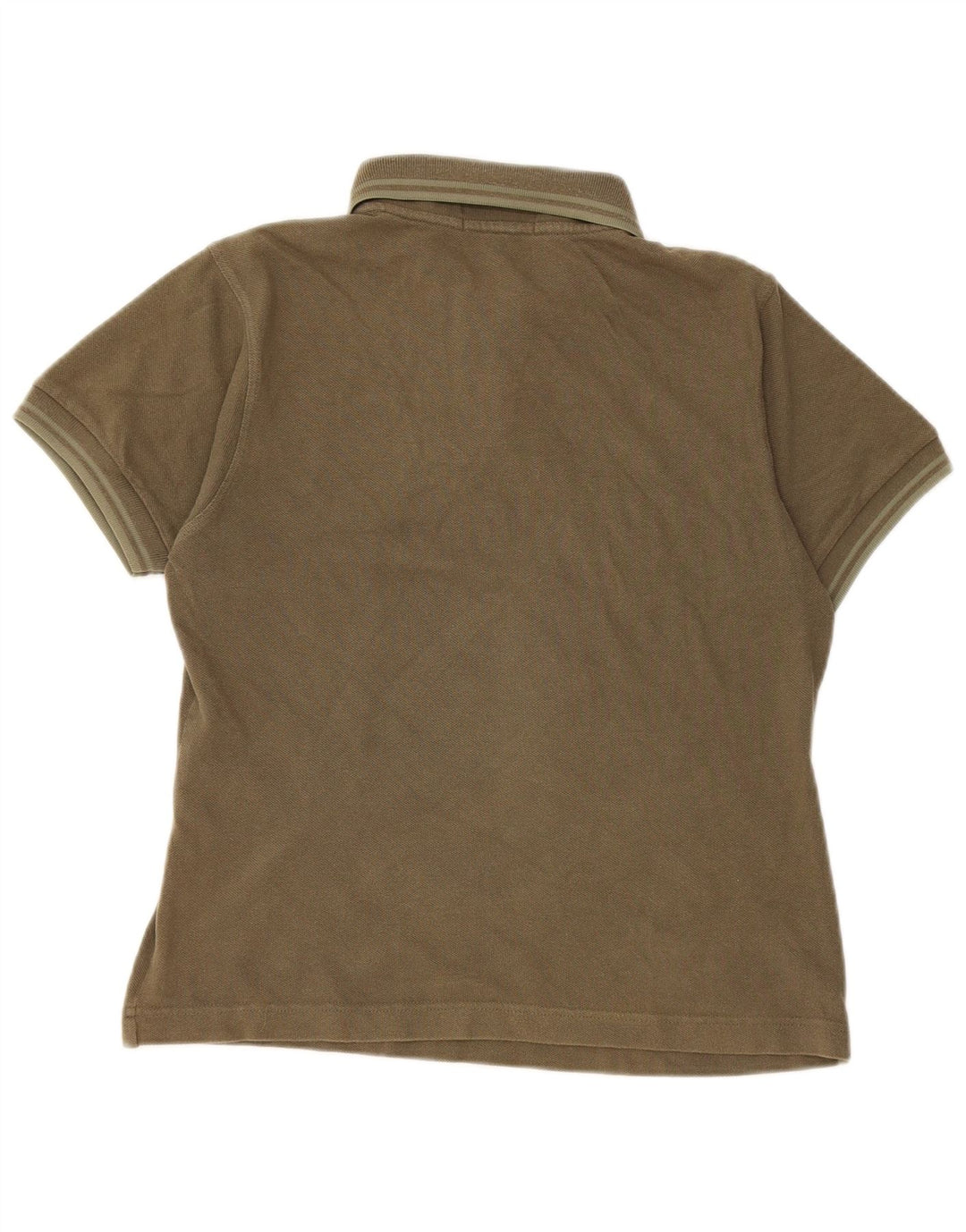 Camisa polo feminina Fred Perry Reino Unido 12 algodão cáqui médio