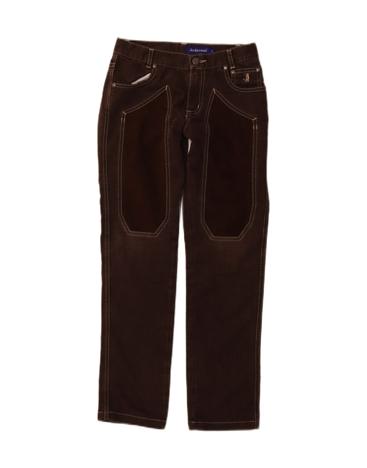 Jeans retos femininos JECKERSON W25 L27 algodão marrom