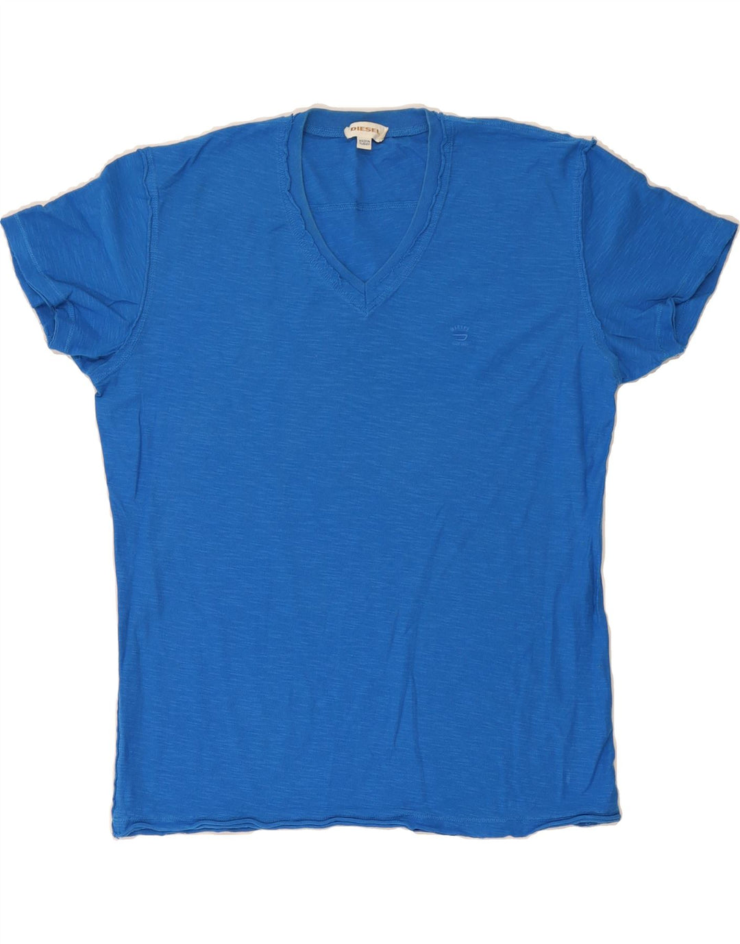 DIESEL Womens T-Shirt Top UK 18 XL Blue Cotton Vintage Diesel and Second-Hand Diesel from Messina Hembry 