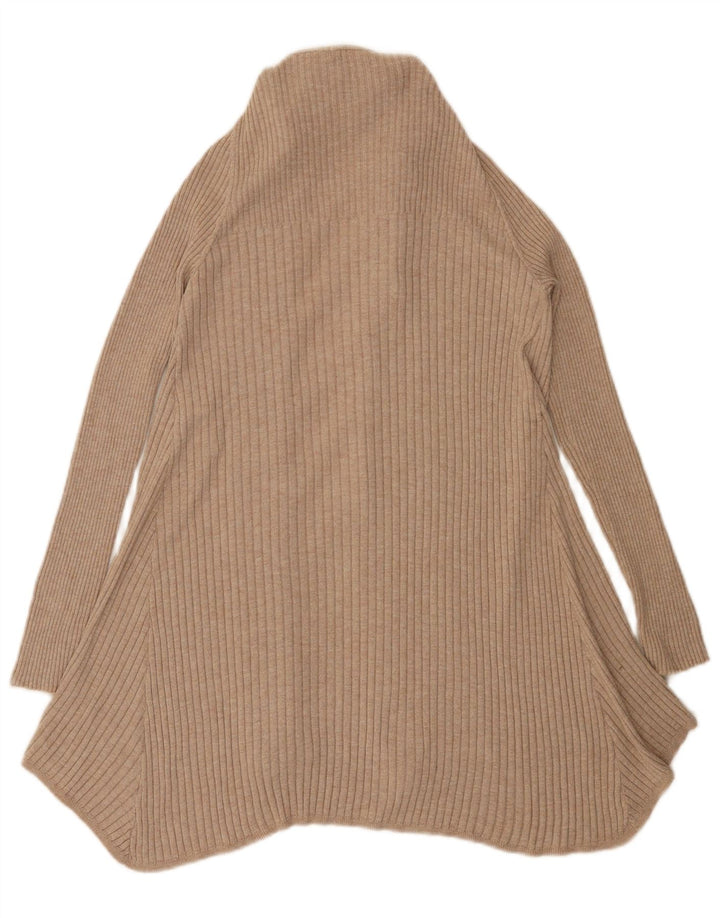 Marks & Spencer Suéter feminino Longline Open Cardigan Reino Unido 14 Médio Bege