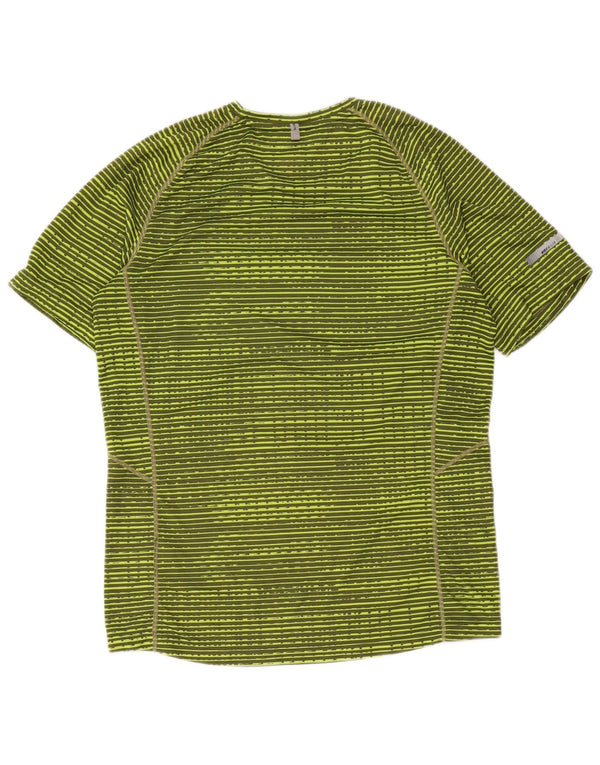 Camiseta feminina Nike Dri Fit Top UK 14 poliéster listrado verde médio