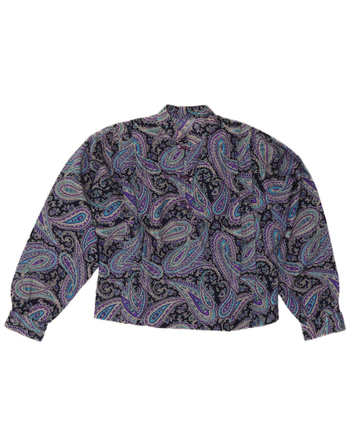Blusa feminina VINTAGE UK 12 Paisley roxo médio