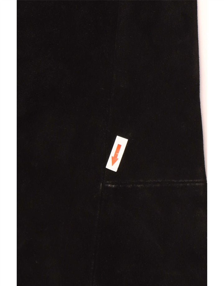 Jaqueta masculina Sisley de camurça UK 38 couro preto médio