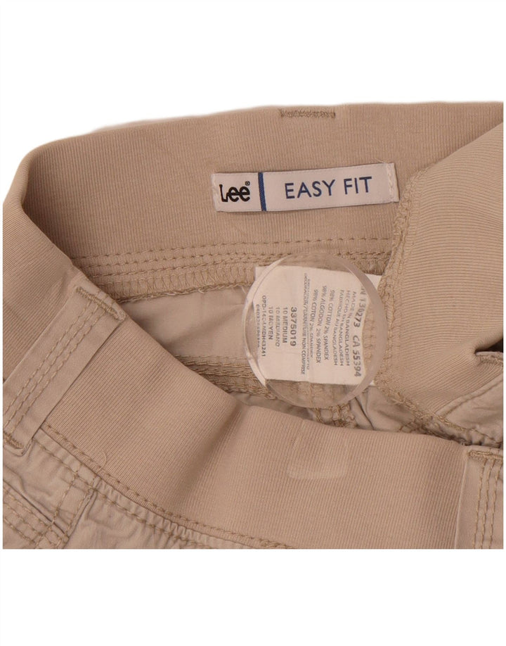 Bermuda cargo feminina LEE Easy Fit US 10 grande W30 algodão bege