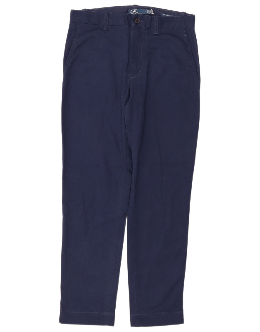 Calça chino feminina POLO RALPH LAUREN US 4 pequena W28 L27 azul marinho