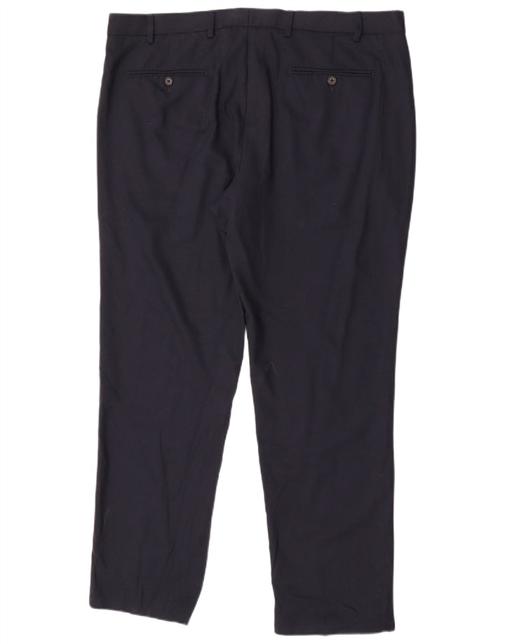 Calça feminina Marks & Spencer reta regular fit W40 L30 azul marinho