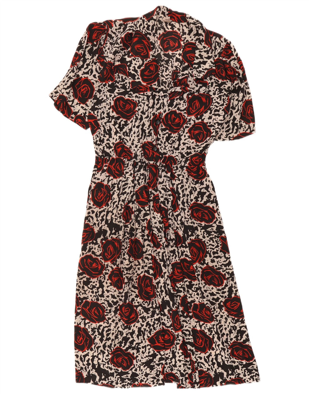 Vestido feminino vintage linha A IT 44 acetato floral médio multicolorido