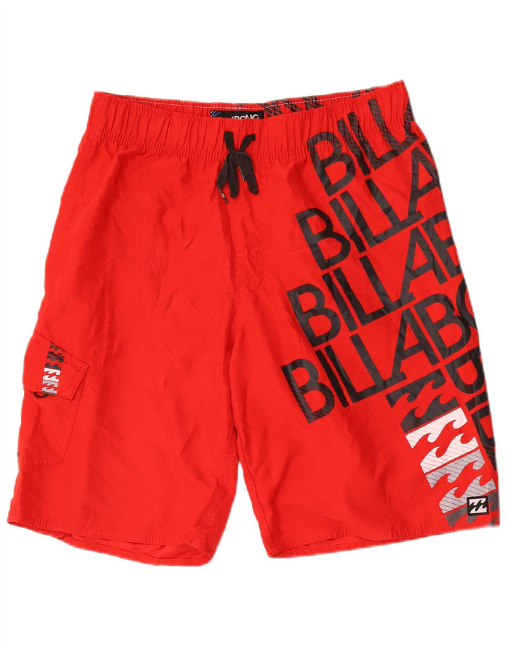 Billabong Mens Graphic Natação Shorts Médio Poliéster Vermelho