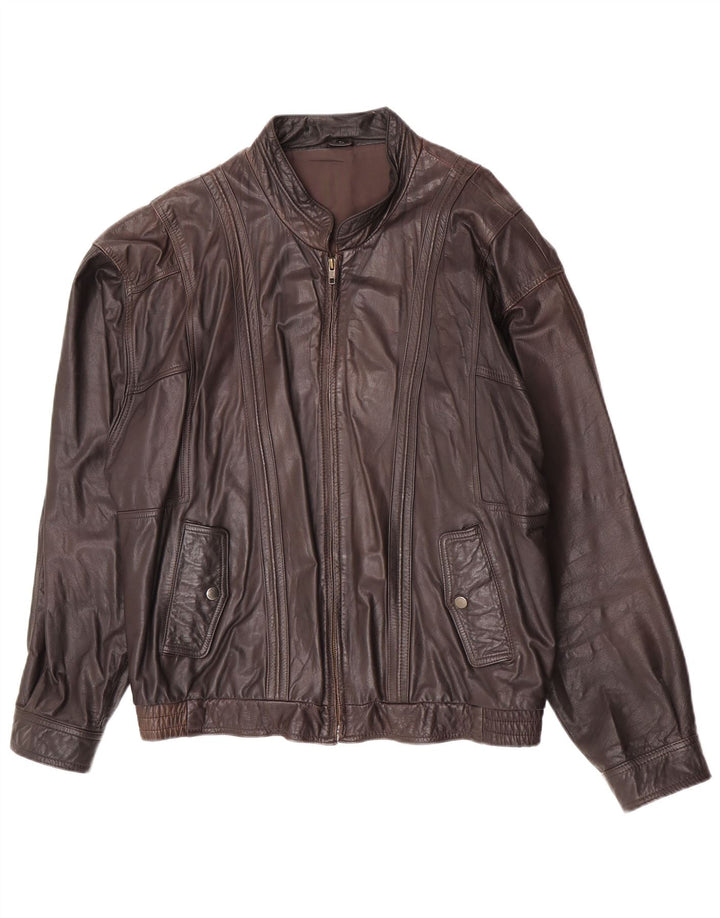 Jaqueta de couro masculina Trapper IT 54 2XL couro marrom