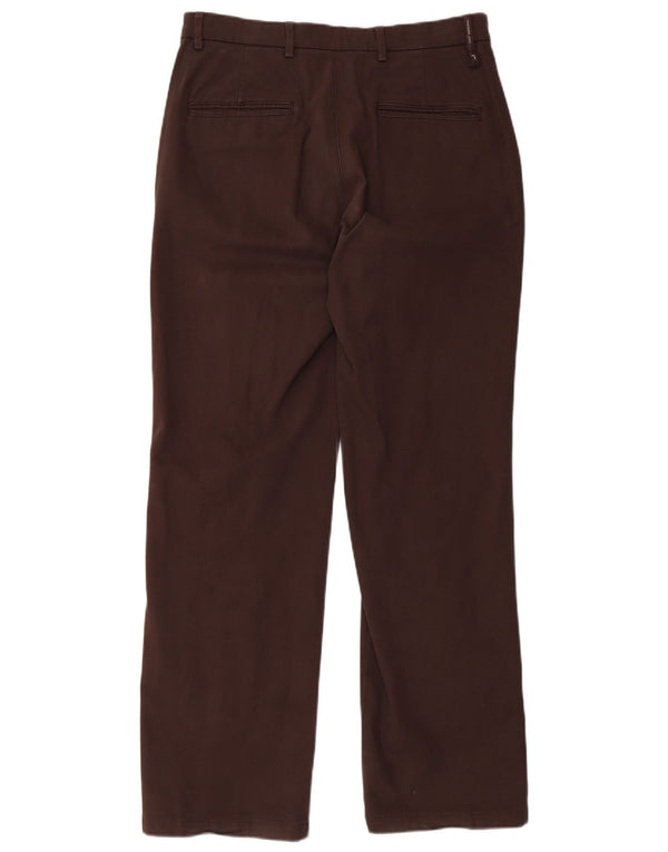 Calça masculina Trussardi de terno reto IT 50 grande W32 L31 algodão marrom