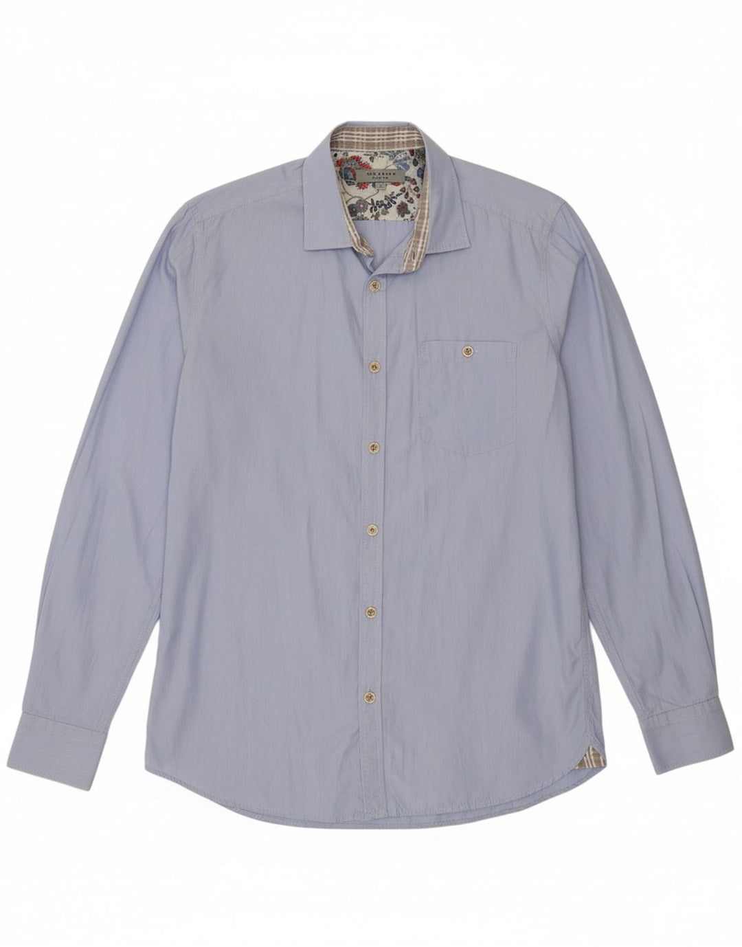 Camisa masculina TED BAKER tamanho 3 algodão azul médio