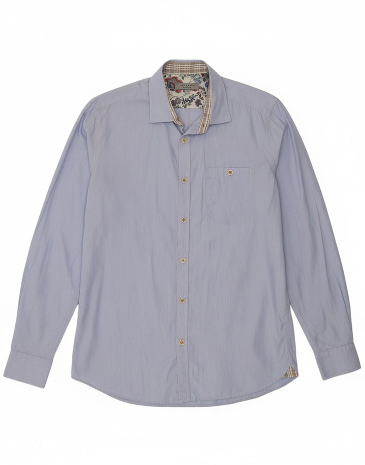 Camisa masculina TED BAKER tamanho 3 algodão azul médio